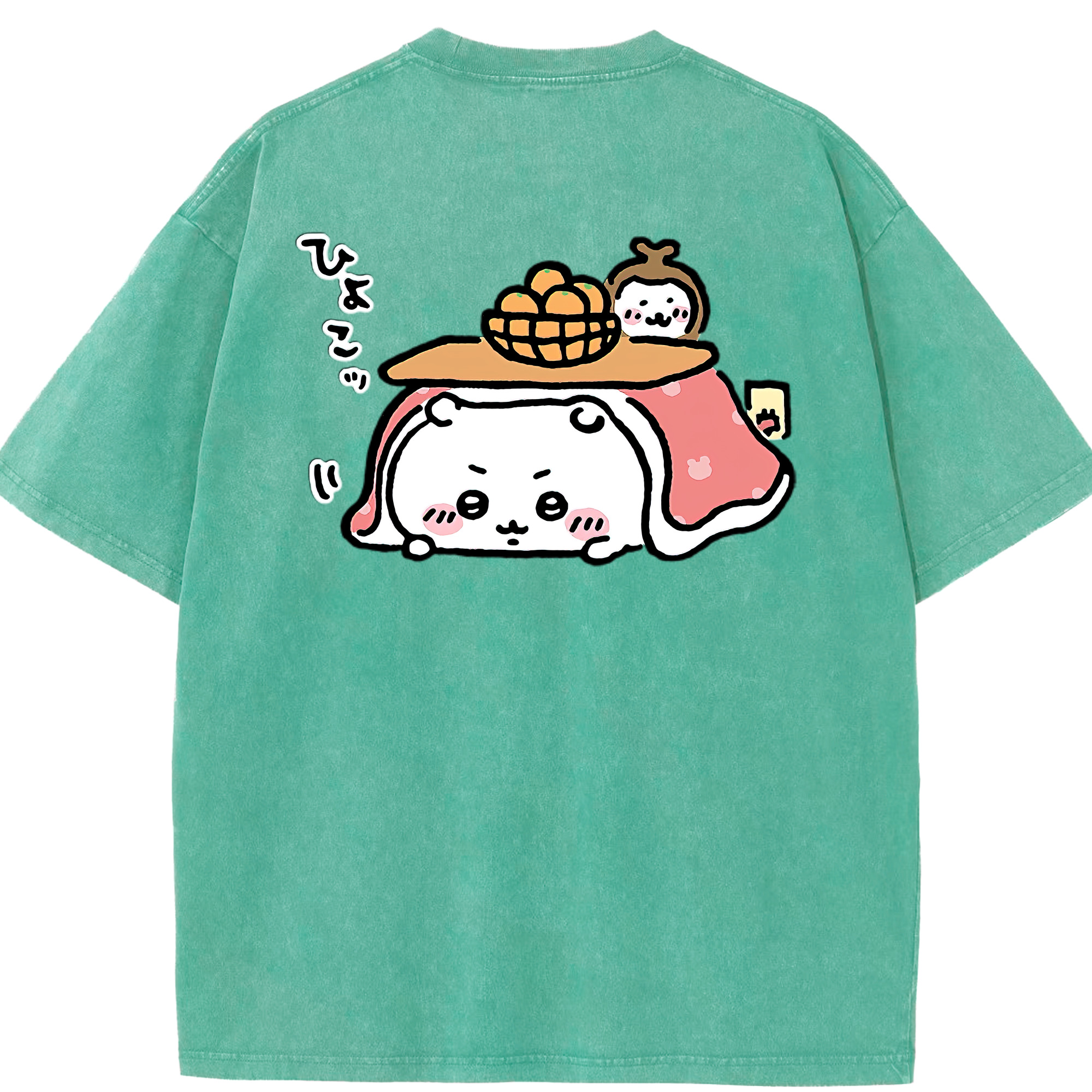 （画像用） ちいかわ ちいかわ Chii-kawa chiikawa 綿100% ヴィンテージ風 半袖Tシャツ（背面プリント）